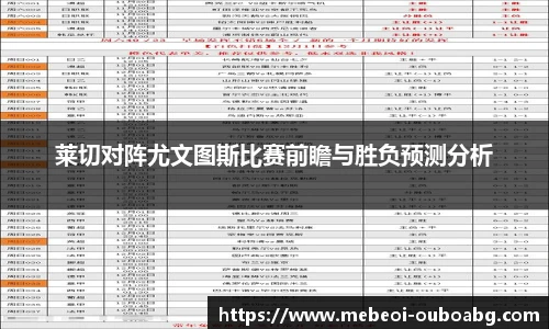 莱切对阵尤文图斯比赛前瞻与胜负预测分析